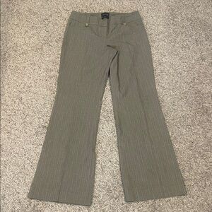 Brown Pinstripe Flare Pants